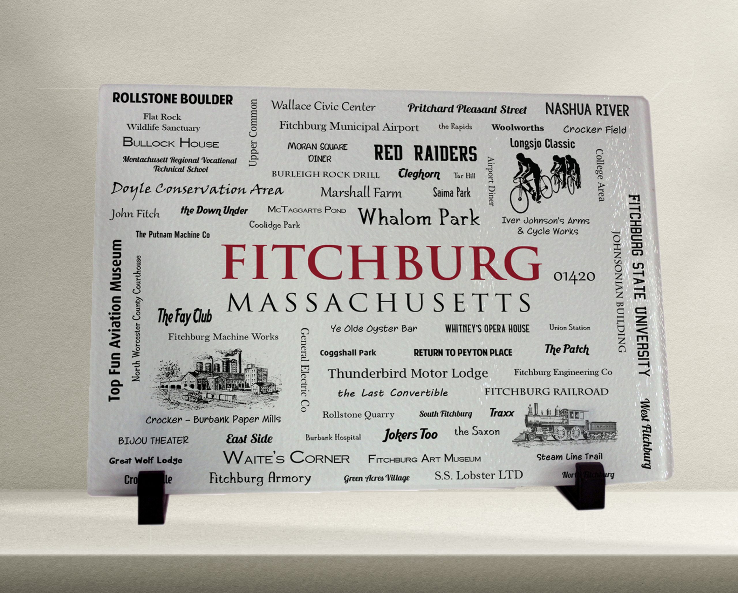 Fitchburg Word Art Cutting Board