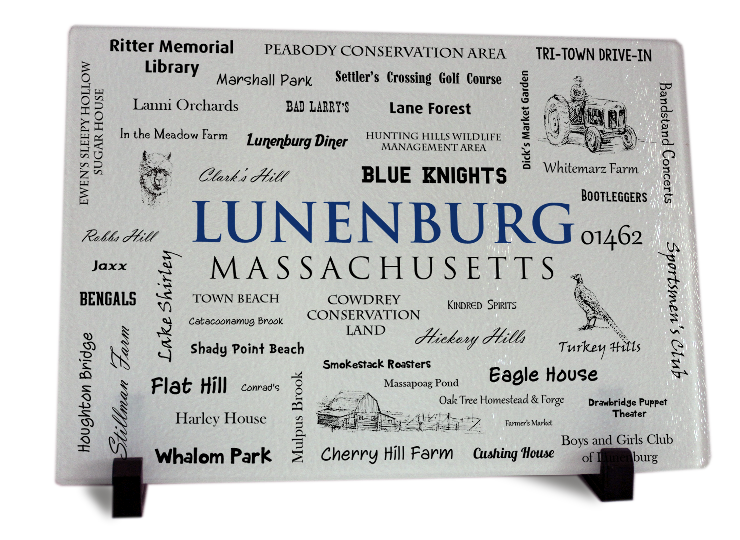 Lunenburg Word Art Cutting Board