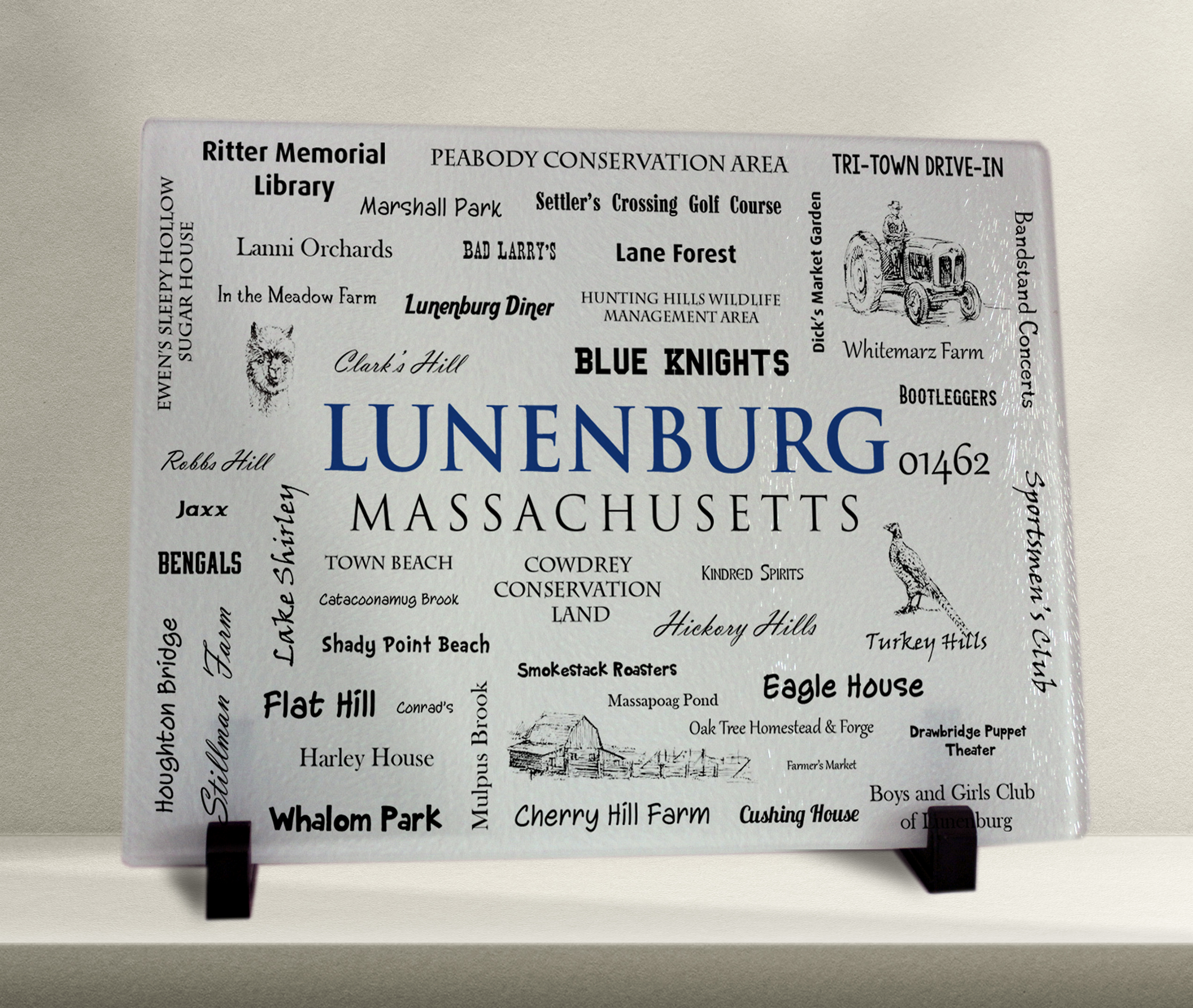 Lunenburg Word Art Cutting Board