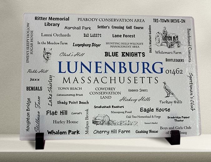 Lunenburg Word Art Cutting Board