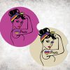 Rosie the riveter pride car coaster set