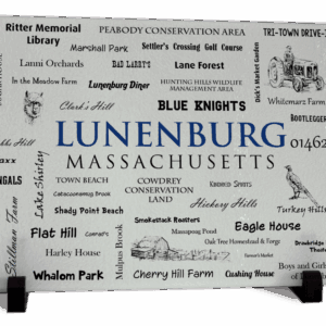 Lunenburg MA Word Art Cutting Board