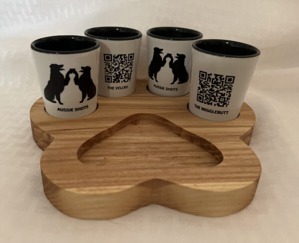 Aussie Shots – Paw Print Shot Glass Tray Charcuterie Board