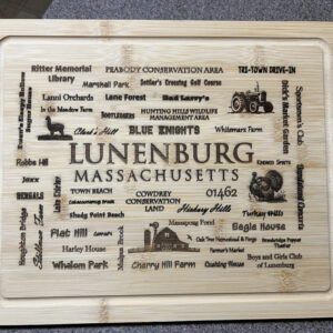 Unique Lunenburg Word Art Charcuterie Board